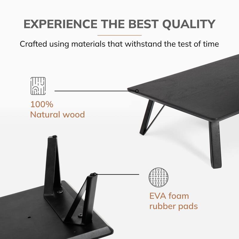 Jani Wood Monitor Stand Riser Desk - Ergonomic Design Stand, Desktop Organizer Table for Home, Office Workspace, Gaming Desk