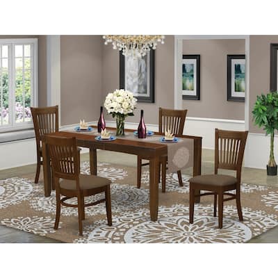 Rustic Kitchen Dining Set for 4 - 5 Piece Table & Chair Set, Espresso Finish