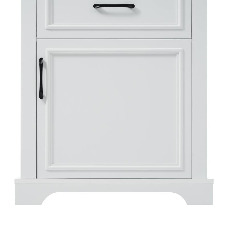 Roomfitters 71" Tall Freestanding Bathroom Cabinet with Damping-Hinge Doors, Drawers and Adjustable Shelves, White