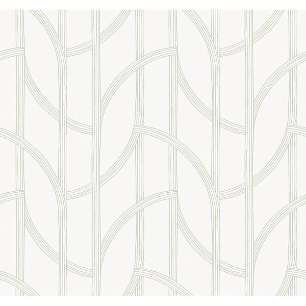 slide 2 of 7, A-Street Prints Salvo Light Green Curved Contours Wallpaper