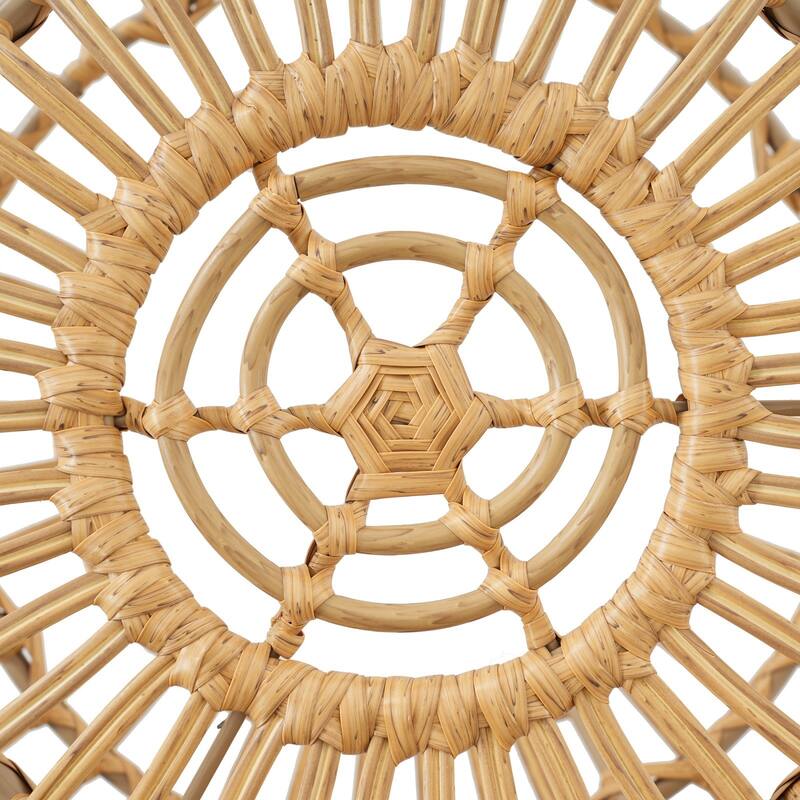 Bohemian Faux Rattan Round Coffee Table