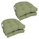 preview thumbnail 15 of 59, 16-inch U-Shaped Indoor Twill Chair Cushions (Set of 2, 4, or 6) - 16" x 16" Set of 4 - Sage