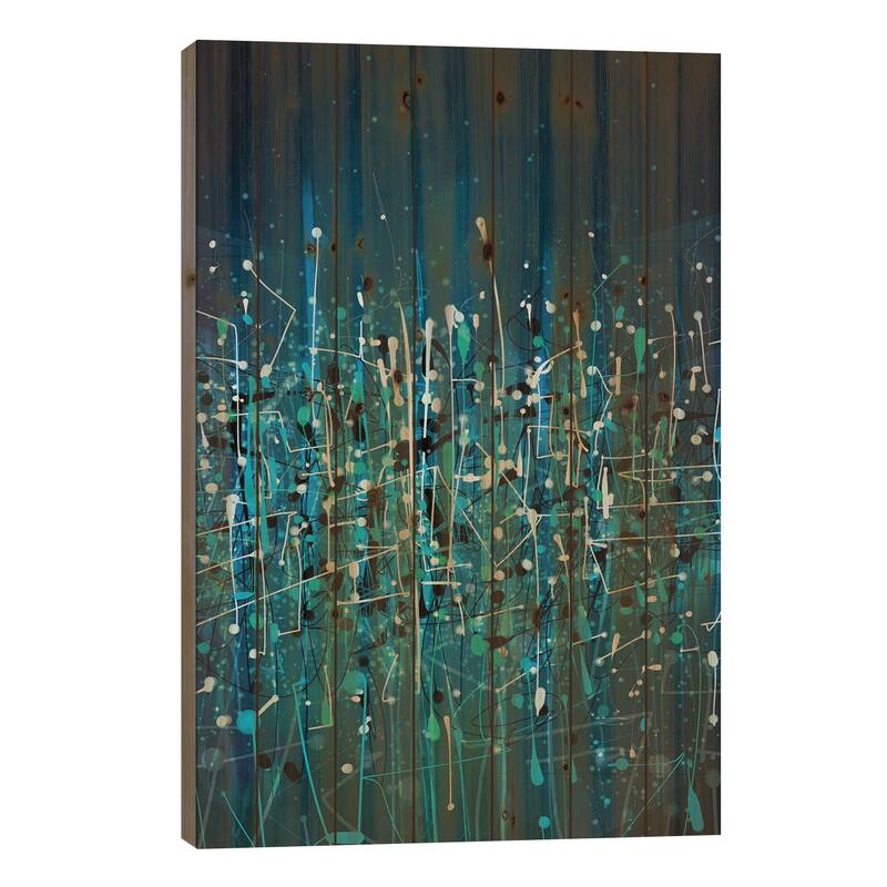 Planktonic Print On Wood by Guillermo Arismendi - Multi-Color - 26x18x1.5