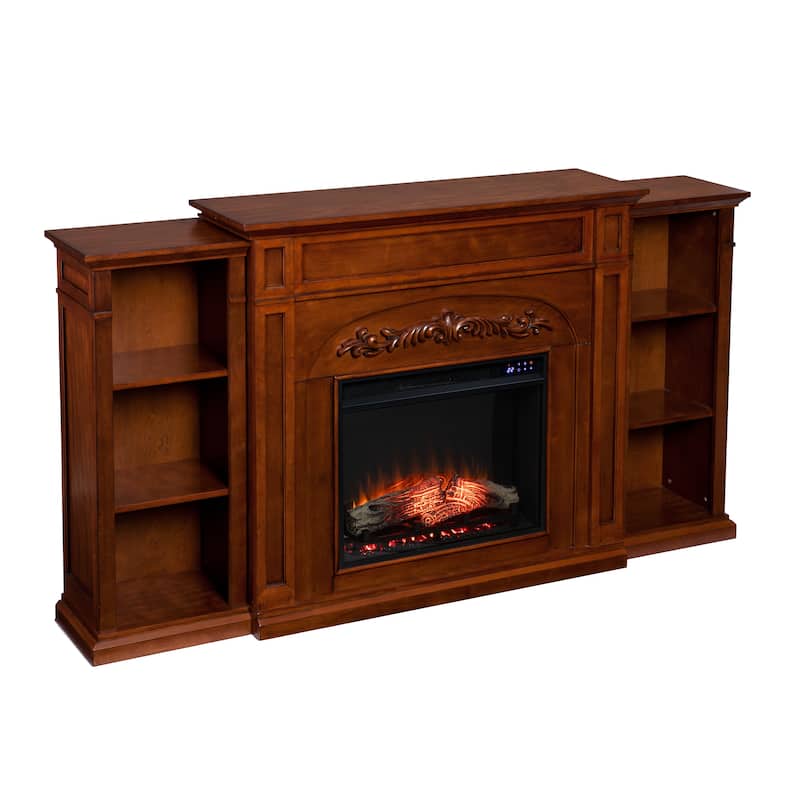 SEI Furniture Gogisgi 72-inch Electric Fireplace with Shelves