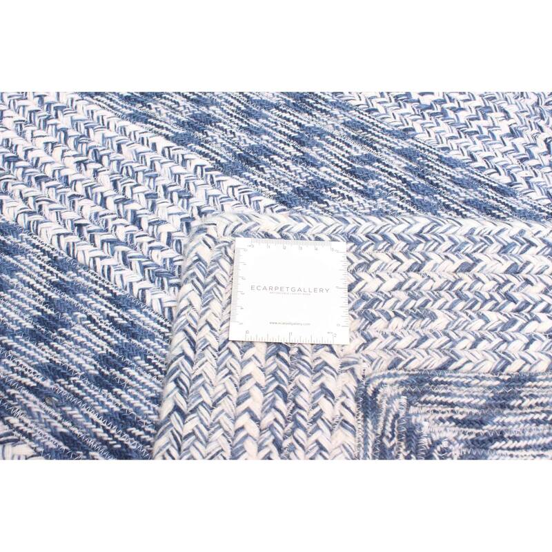 ECARPETGALLERY Braid weave Sienna Blue Wool Rug - 5'3 x 7'6