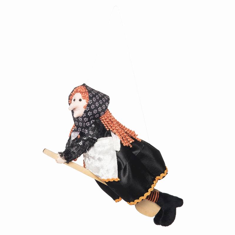 3.54" x 8.26" Decorative Black & Orange Kitchen Apron Witch Cute Halloween Figurine