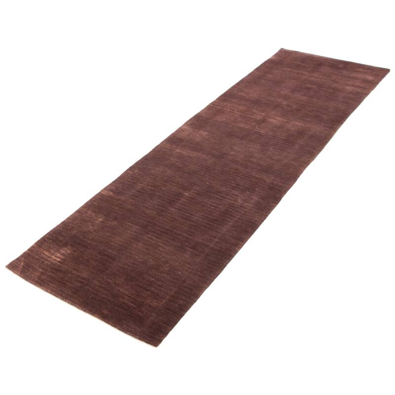 ECARPETGALLERY Hand-knotted Opulence Dark Brown Wool Rug - 3'2 x 11'8