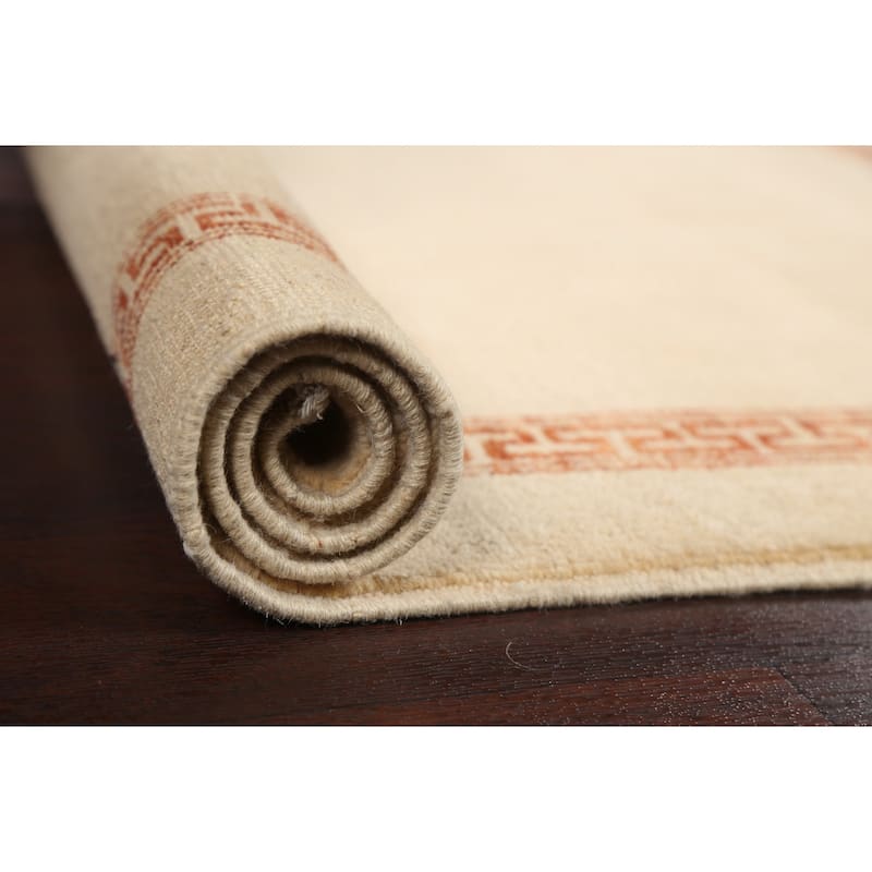 Geometric Bordered Gabbeh Kashkoli Oriental Area Rug Wool Hand-knotted - 3'3" x 5'0"