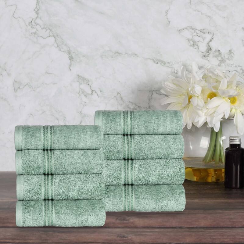Blue Nile Mills Ibiza Egyptian Cotton Hand Towel, Set of 8 - Sage