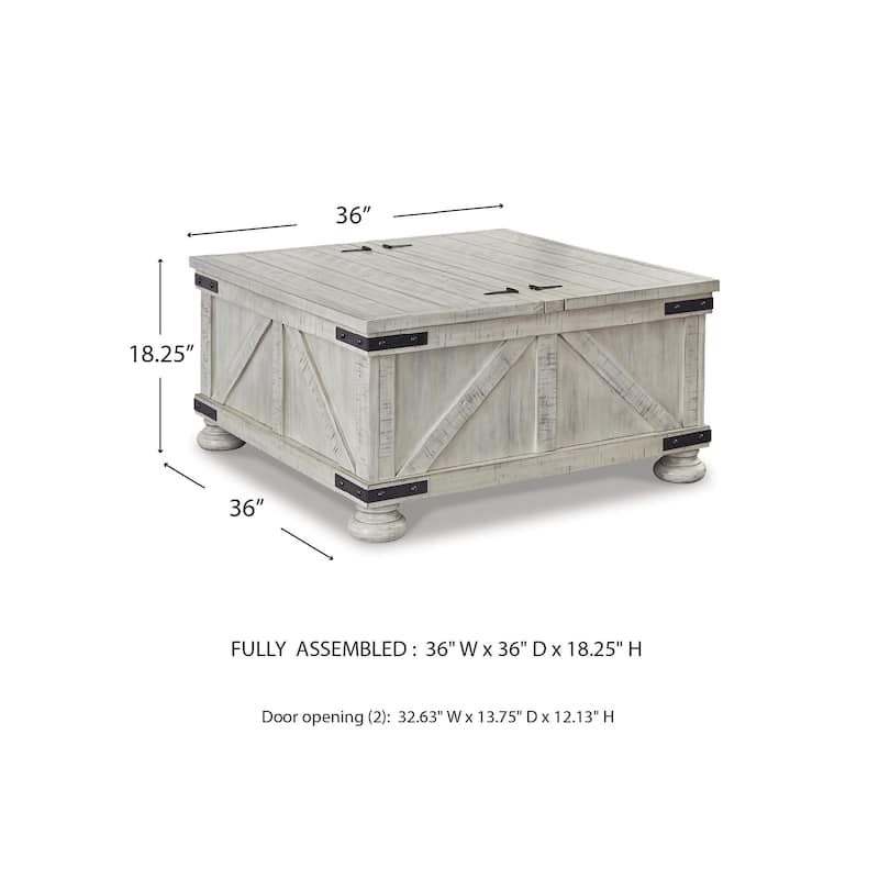 Signature Design by Ashley  Carynhurst Cocktail Table with Storage - 36"W x 36"D x 18"H