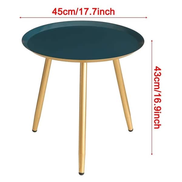 Round Metal Coffee Table Tray Accent Table Nightstand Bedside Table