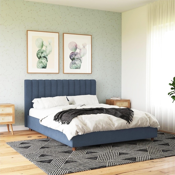 The Novogratz Brittany Tufted Upholstered Bed Frame - Bed Bath