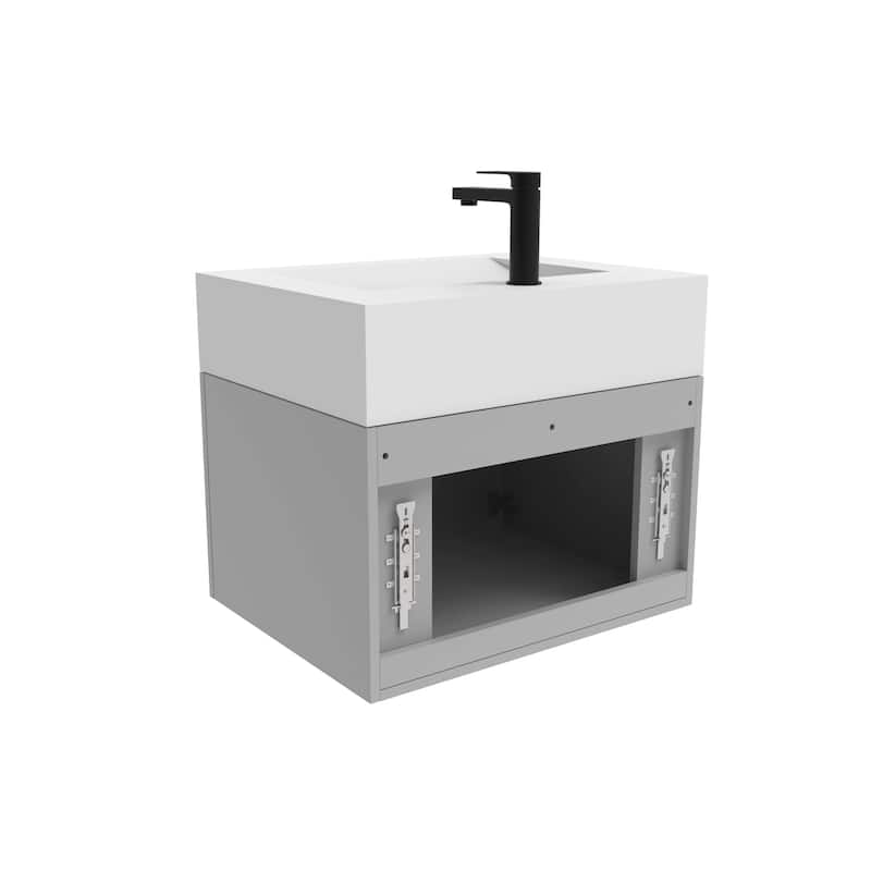 Nile 24-Inch Wall Mounted Bathroom Vanity Set w/ White Top