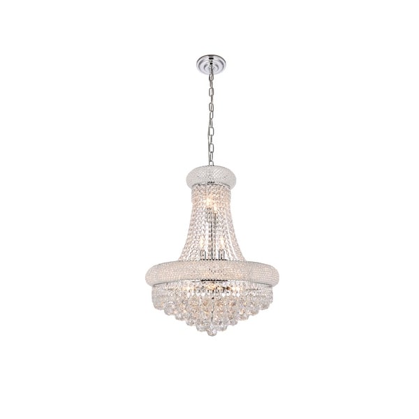 slide 2 of 9, Elegant Lighting 14-light Chrome Royal Cut Crystal Hanging Fixture Silver