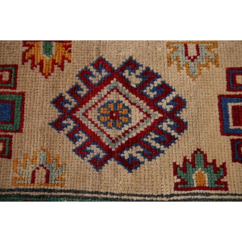 Geometric Kazak Rug Hand-Knotted Wool Carpet - 5'8" x 9'5"