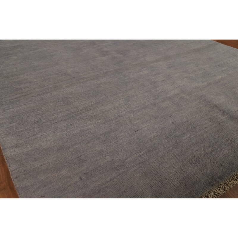 Modern Gray Gabbeh Oriental Rug Handmade Contemporary Wool Carpet - 4'11" x 6'6"