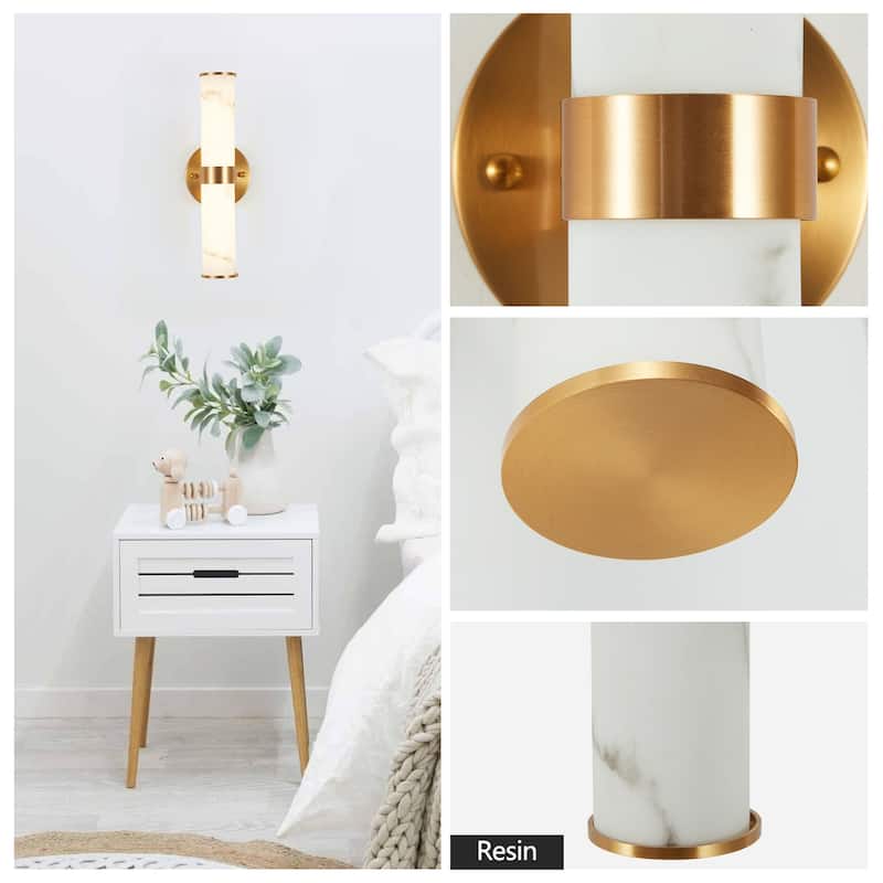 Set of 2 Resin Imitation Marble Texture Wall Light