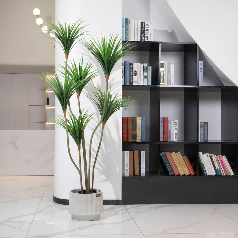 Artificial Plants, 6 Ft Dracaena Tree Faux Plants Indoor Outdoor Decor