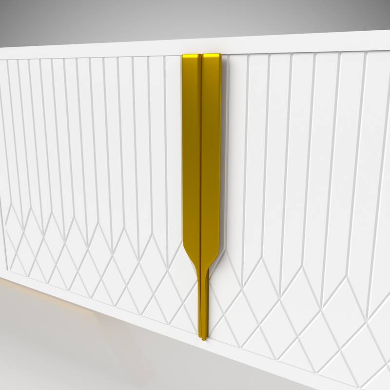 Modern 70.8" TV Console with Storage Cabinets and Metal Legs for Living Room for TVs Up to 70"