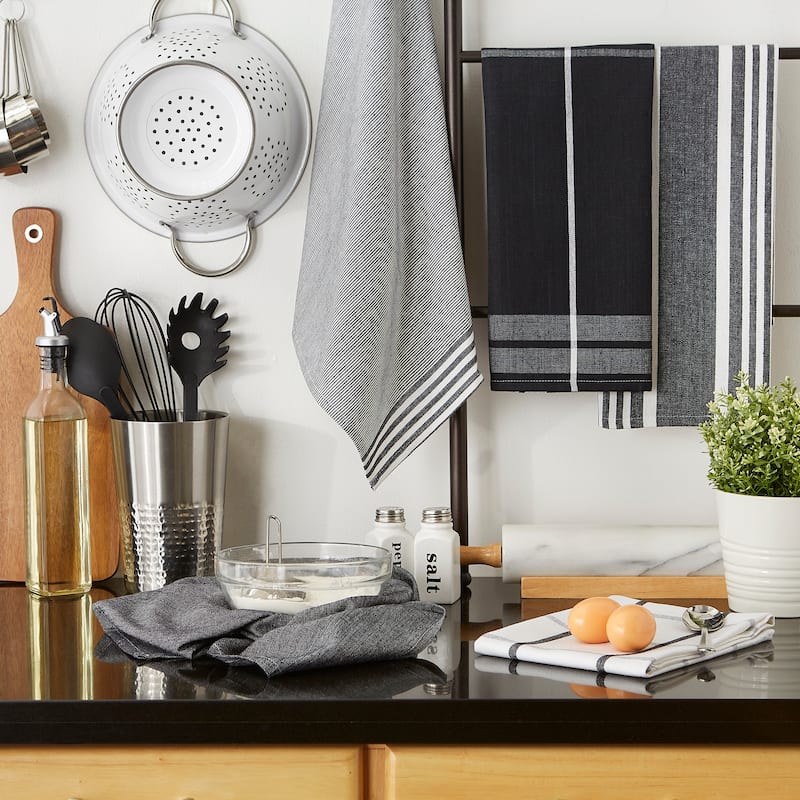 Classic Oversized Woven Dishtowels (Set of 5)