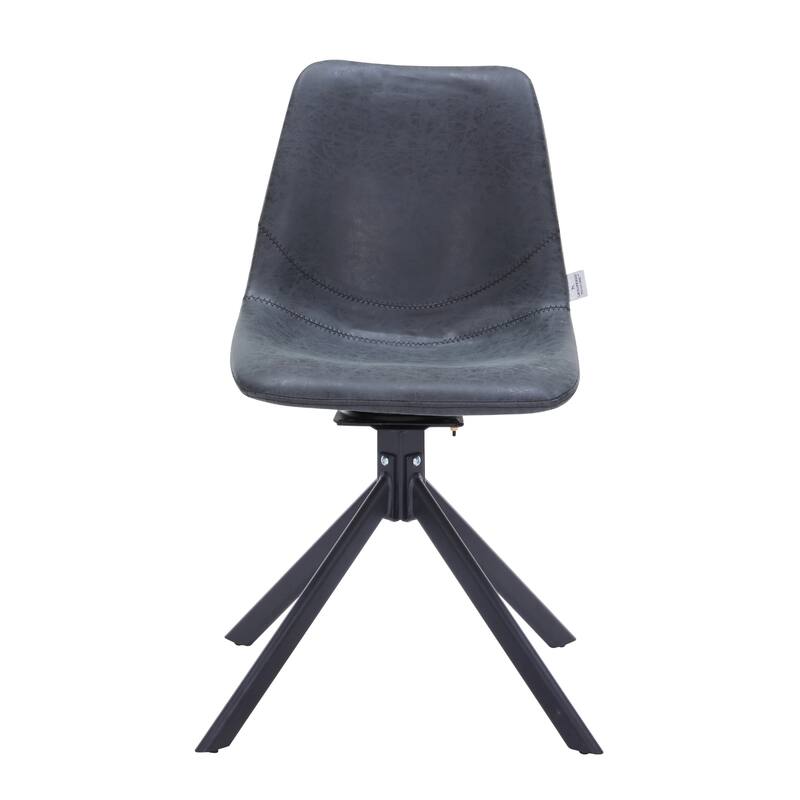 Markley Leather Dining Chair 360 Degree Swivel with Iron legs Modern Accent Side Chair Set of 4