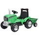 preview thumbnail 14 of 24, 12V Electric Tractor for Kids with Remote Control, Removable Trailer, Music Player, and LED Lights, Green