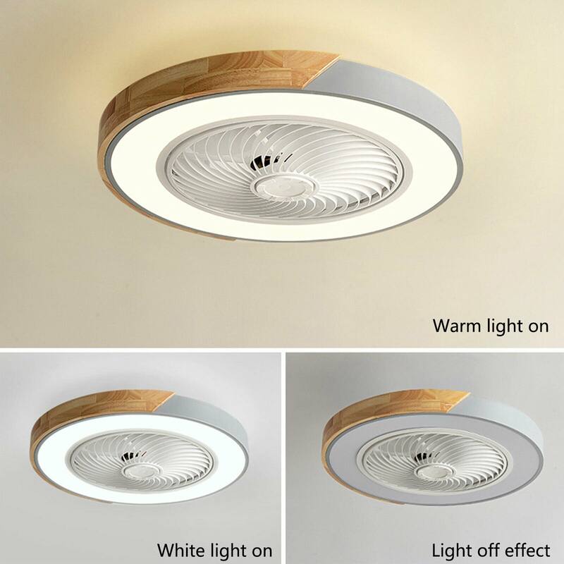 22In Enclosed Low Profile Dimmable Ceiling Fan With Light Wood/Acrylic