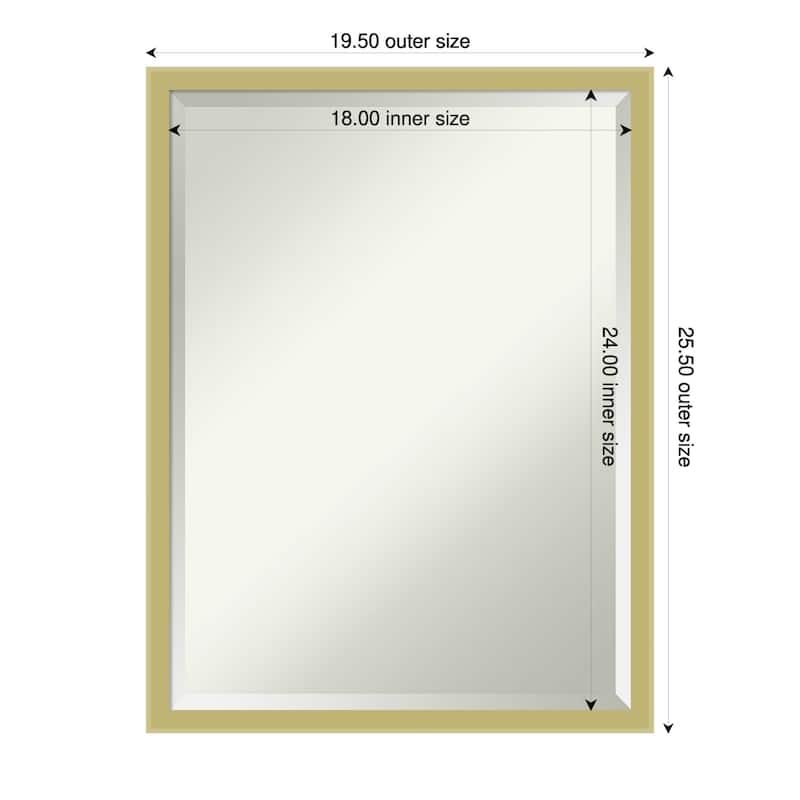 Incline Beveled Wood Framed Wall Mirror - 20 x 26 in - Incline Light Gold