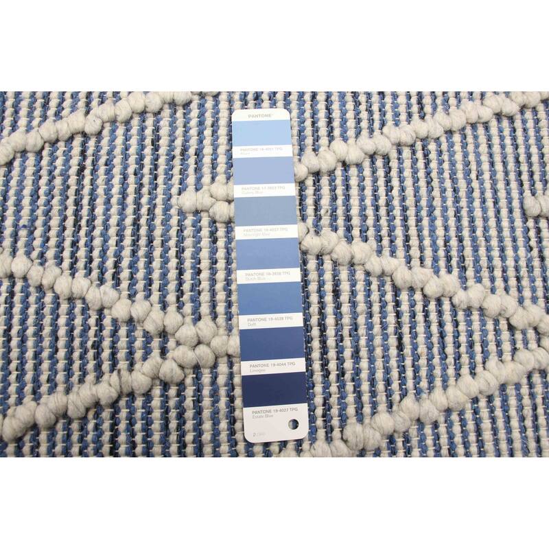 ECARPETGALLERY Braid weave Sienna Navy Wool Rug - 5'0 x 8'0