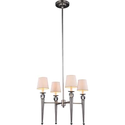 Olympia Collection Chandelier D:26 H:59 Lt:4 Vintage Nickel Finish Ro - One Size