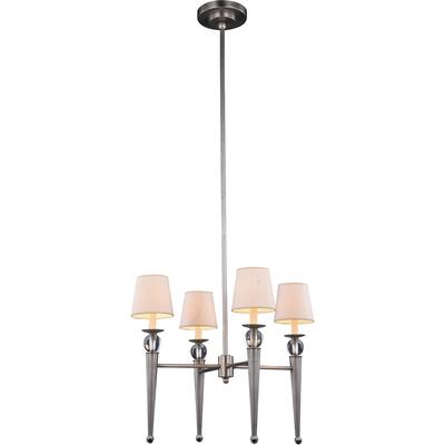 Olympia Collection Chandelier D:26 H:59 Lt:4 Vintage Nickel Finish Ro - One Size