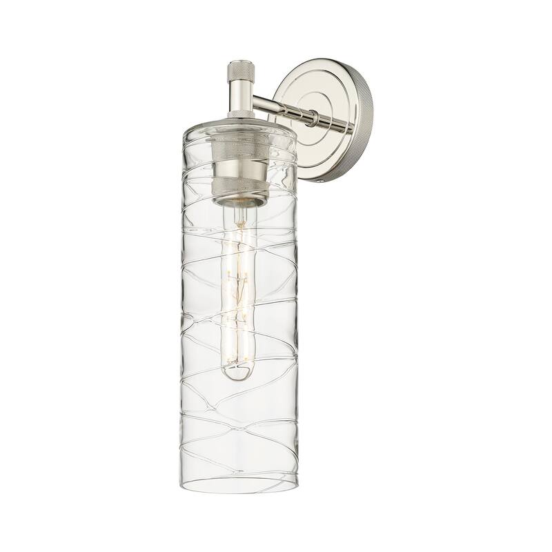 Innovations Lighting 434-1W-5-4 Crown Point Sconce Crown Point 16" - Polished Nickel / Deco Swirl
