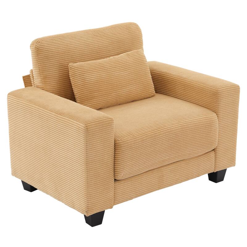 Corduroy Widened Single Sofa Chair, A Extra Lumbar Pillow