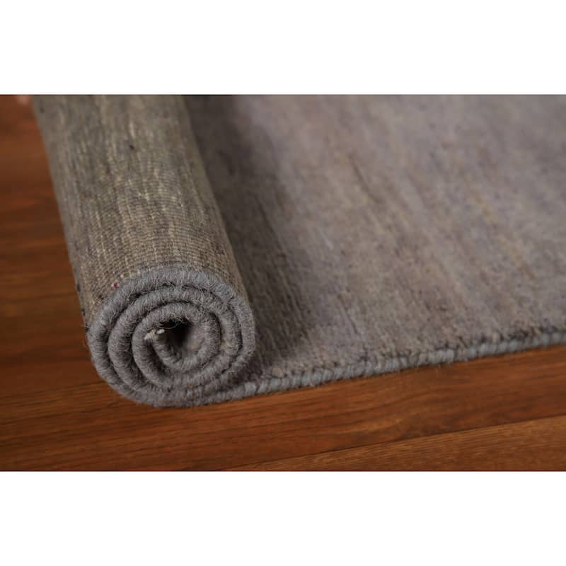 Hand Knotted Oriental 100% Wool Carpet Modern Modern Greys & Charcoal Gabbeh Area Rug - 4' 0'' X 2' 8''