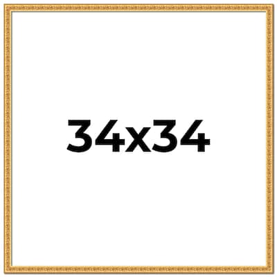 34x34 Frame Gold Real Wood Picture Frame Width 1 inches | Interior