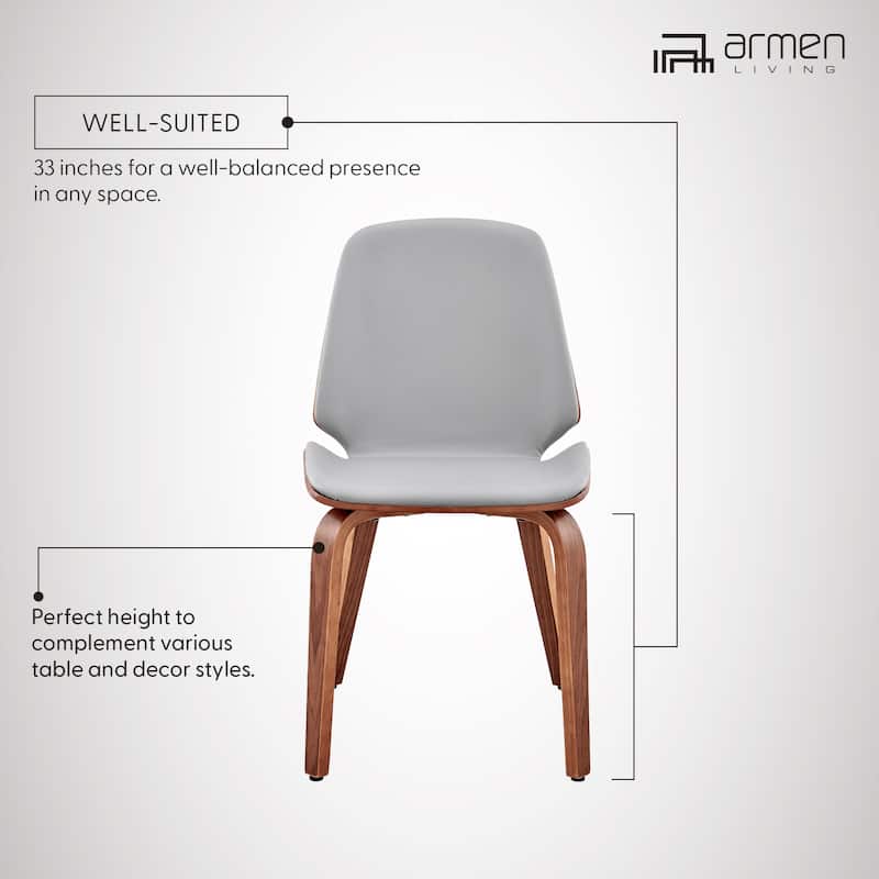 Brinley Walnut or Black Wood Upholstered Dining Chair