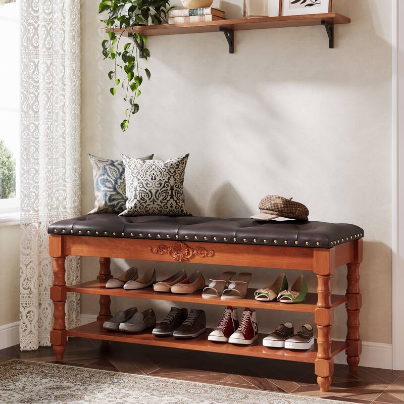 39-inch Solid Wood Storage Bench with Lift Top