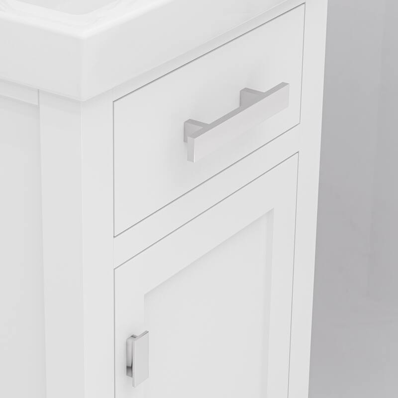 Mia 18 In. Integrated Ceramic Sink Top Vanity in Espresso with Modern Single Faucet