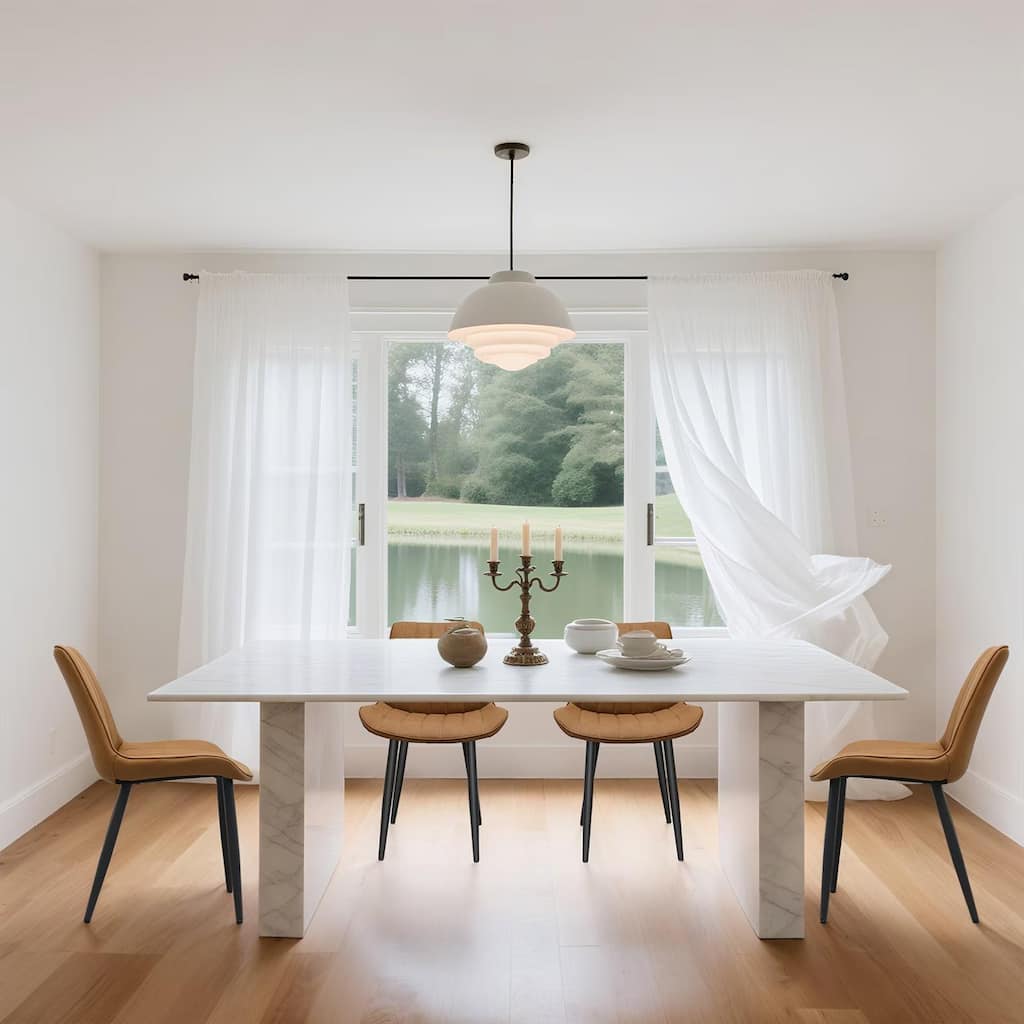 Dining Chair Kitchen Chair Brown Meeting Room Chair Set of 6 Side Chair Armless Chair with Metal Legs