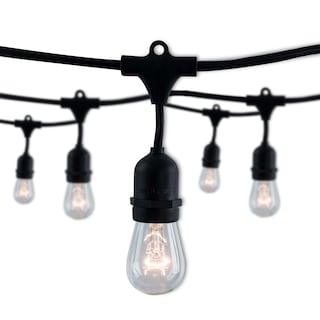 Bulbrite 48-foot Indoor/Outdoor String Light Kit with Clear Vintage Style S14 Incandescent Light Bulbs