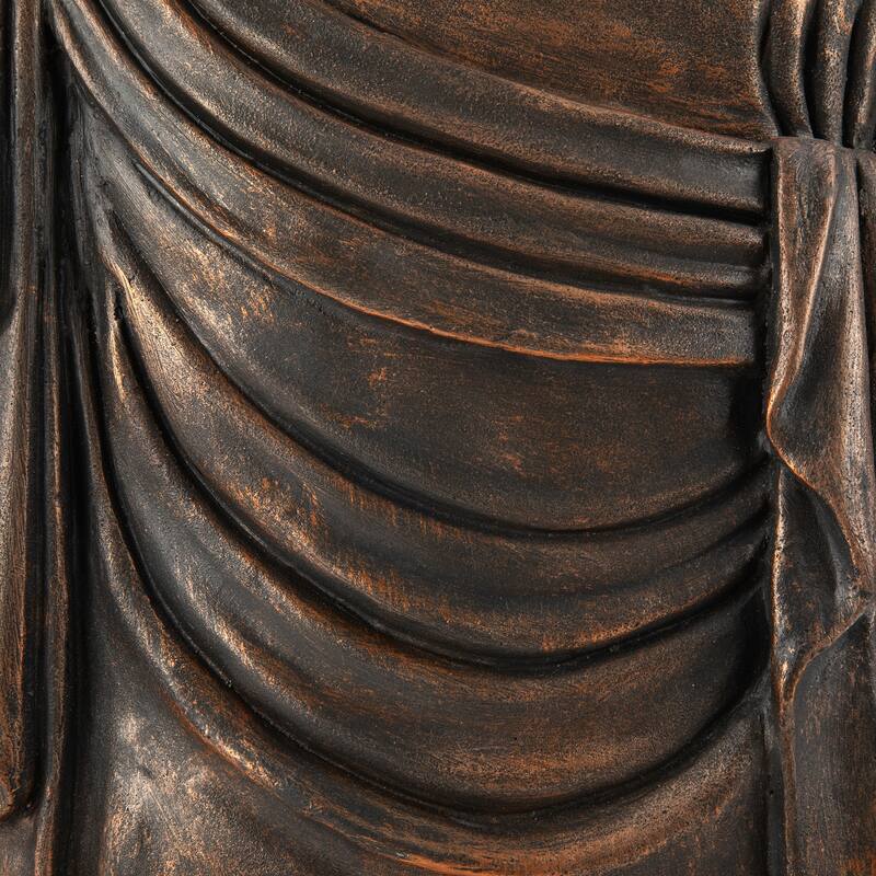 Glitzhome Zen-Style MgO Meditating Garden Buddha Statues Monk Sculpture Indoor Outdoor