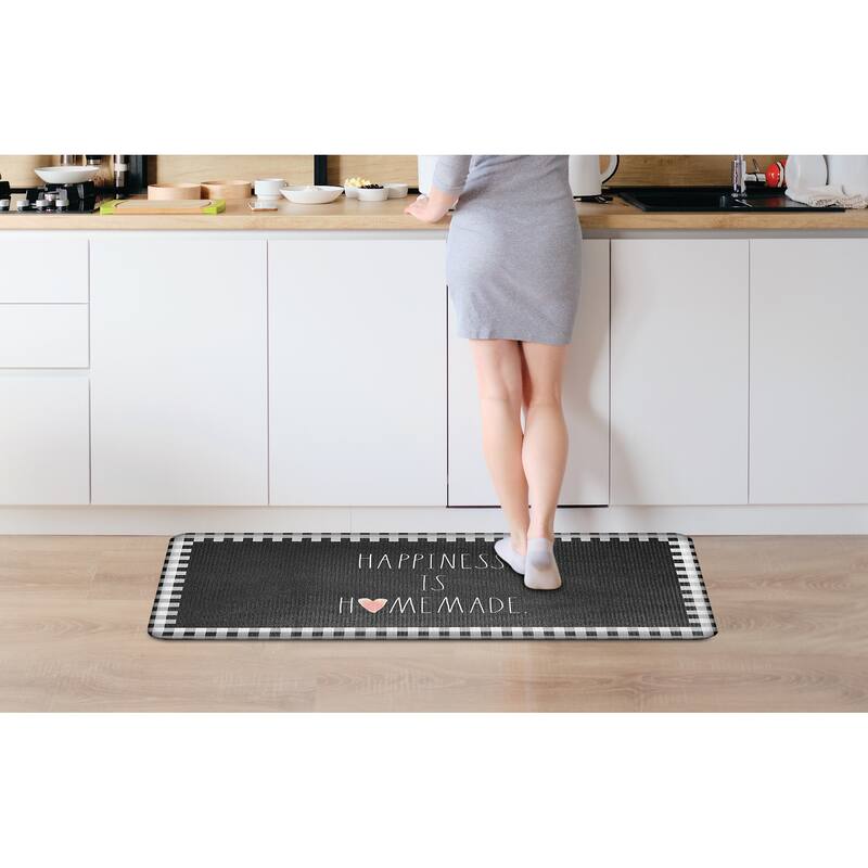 Rae Dunn Anti Fatigue Kitchen Mat - 20" x 39" - HAPPINESS IS HOMEMADE W/BORDER