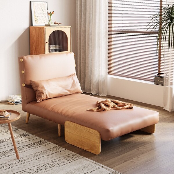 JASIWAY Modern Single Sofa Chair with Solid Wood Legs - Grey