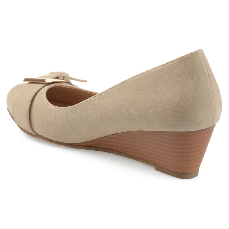 Journee Collection Women's Graysn Comfort Insole Slip On Round Toe Wedge