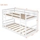 preview thumbnail 11 of 34, Wood Bunk Bed Kids Low Bunk Bed with Ladder Both Sides and Full-Length Safety Guardrail Solid Pine Wood Frame for Kids Bedroom