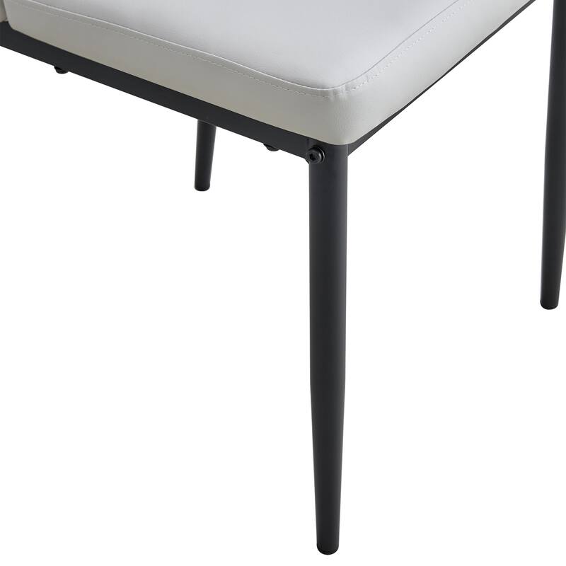 Modern Curved Back 4 Piece Kitchen Chairs Dining Chairs with Upholstered, Metal Legs for Dining Room Kitchen Living Room