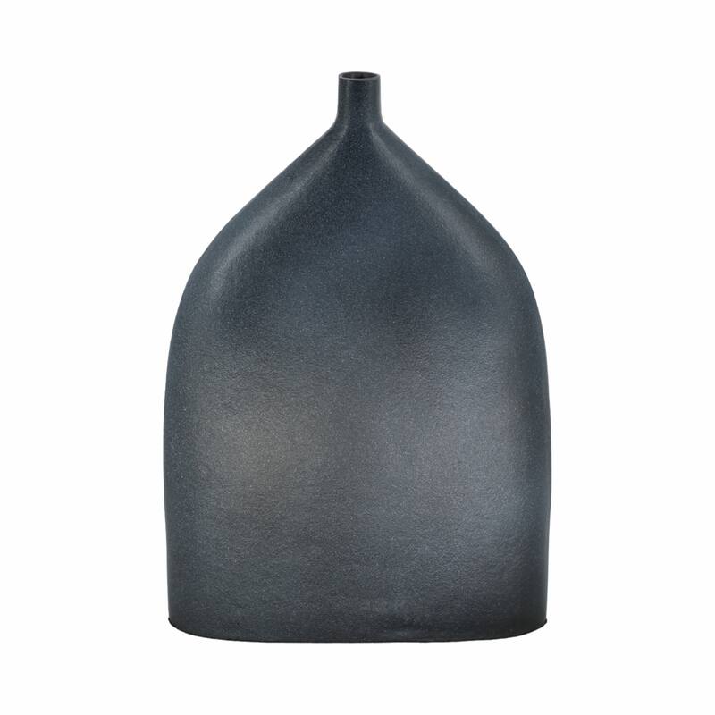 Decorative Sleek Sculptural Metal Vase - Contemporary Flower Vase