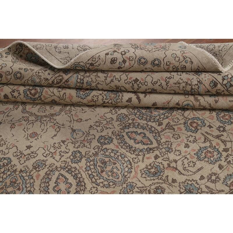Floral Tabriz Persian Area Rug Oriental Handmade Wool Carpet - 7'4"x 10'9"