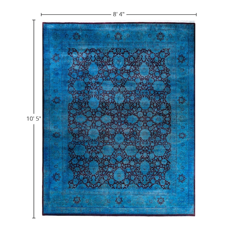 Fine Vibrance One-of-a-Kind Hand-Knotted Area Rug - Blue, 8' 4" x 10' 5" - 8' 4" x 10' 5"