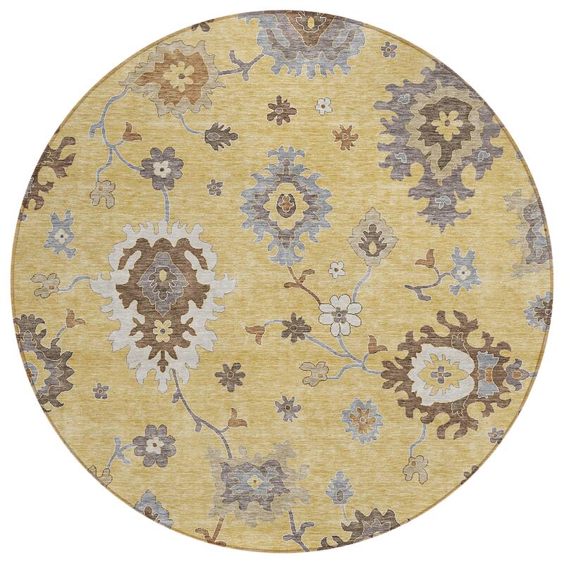 Machine Washable Indoor/ Outdoor Chantille Traditonal Kashan Rug